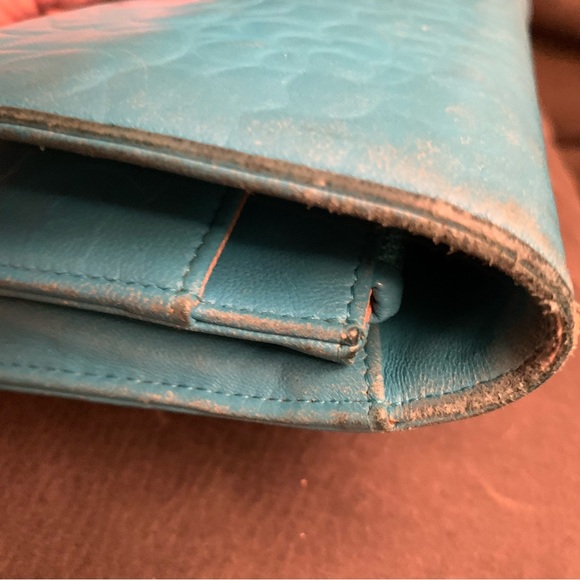 Chanel Lambskin wallet on chain WOC Tiffany blue - Picture 9 of 10